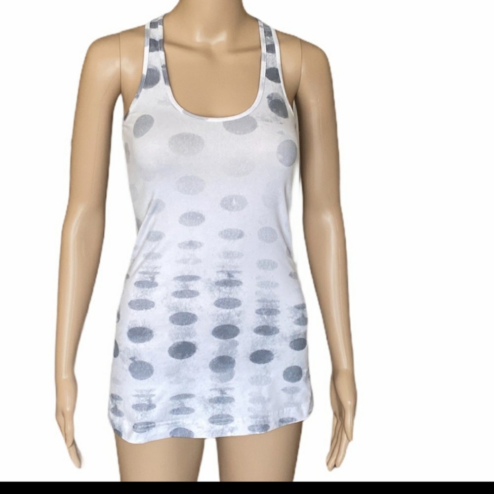 LULULEMON Racerback Top w/Gray Fading Polka Dots